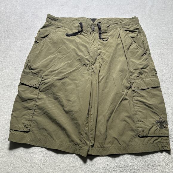 Y2k 2000s BSA Baggy Cargo Shorts Mens Medium 35x11 Boy Scouts America Surplus - Picture 1 of 16